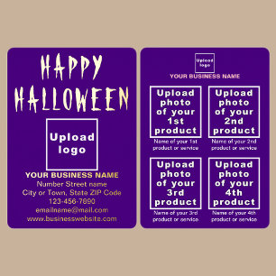 Purple Business Brand on Halloween Foil Holiday Card