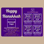 Purple Business Brand on Hanukkah Foil Holiday Card<br><div class="desc">Happy Hanukkah! Wishing you joy, peace and blessing this festival of lights. A holiday to celebrate and to advertise also your business or to promote your brand name to customers or clients. Customisable foil holiday card that you can put your business brand, your products or services and with Hanukkah greeting....</div>