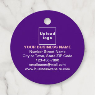 Purple Business Brand on Round Shape Foil Tag