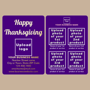 Purple Business Brand on Thanksgiving Foil Holiday Card