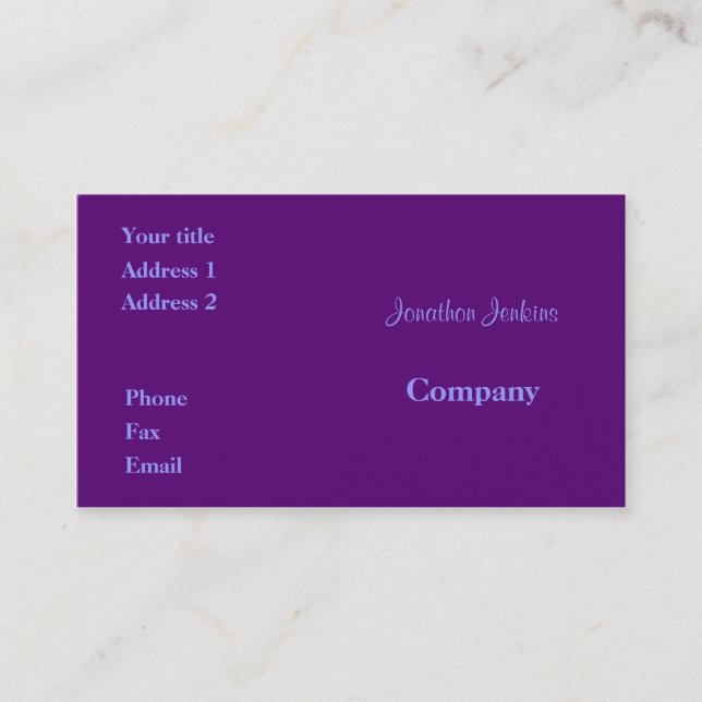 Purple Business Card (Front)