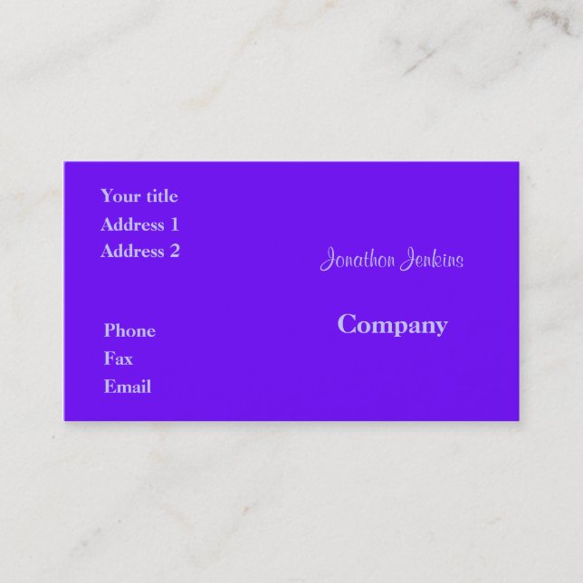 Purple Business Card (Front)