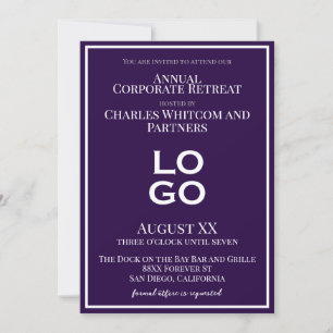 Purple Business Corporate Event with Custom Logo Invitation