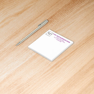 Purple Business Font White Square post it note