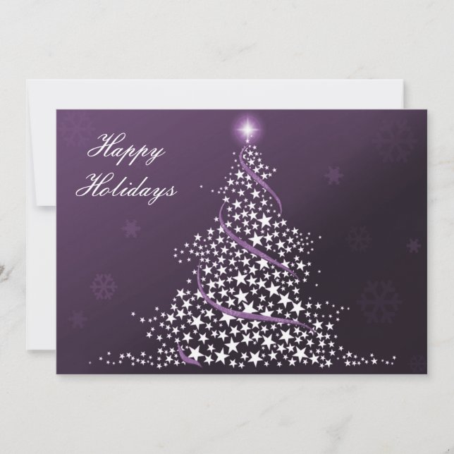 purple Business Holiday Flat cards (Front)