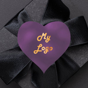 Purple business logo heart heart sticker