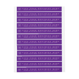 Purple Business Return Address Slim Wrap Around Label