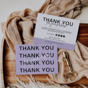 Purple Business Thank You Card
