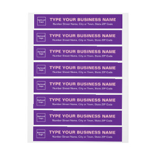 Purple Business Wrap Around Return Address Label