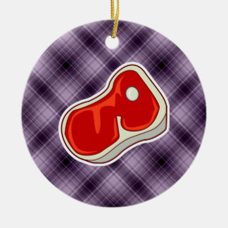 Purple Butcher's Steak Ceramic Tree Decoration