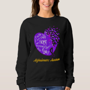 Purple Butterflies Alzheimers Awareness Graphic Sweatshirt
