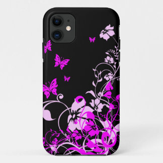 Purple Butterflies and Flowers iPhone 11 Case