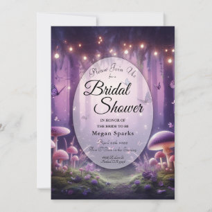 Purple Butterflies and Starlit Skies Bridal Shower Invitation