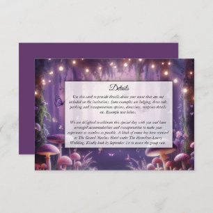 Purple Butterflies and Starlit Skies Wedding Enclosure Card