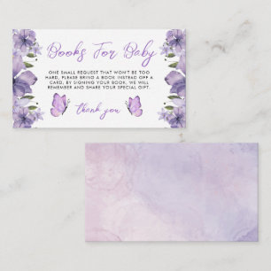 Purple Butterflies Books For Baby Enclosure Card