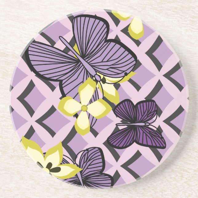 Purple Butterflies Coaster (Front)