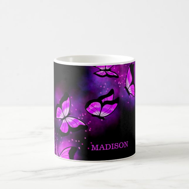 Purple Butterflies Coffee Mug (Center)