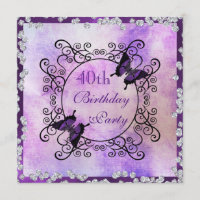 Purple Butterflies & Diamonds 40th Birthday