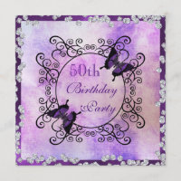 Purple Butterflies & Diamonds 50th Birthday