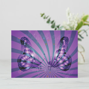 Purple Butterflies Invitations