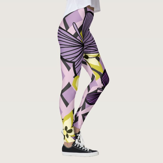 Purple Butterflies Leggings (Right)