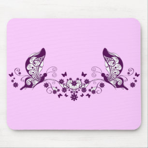 Purple Butterflies Mouse Mat