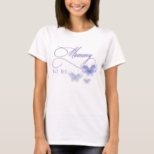 Purple Butterflies Mummy to Be Baby Shower T-Shirt