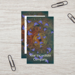 Purple butterflies on mystical mandala business card