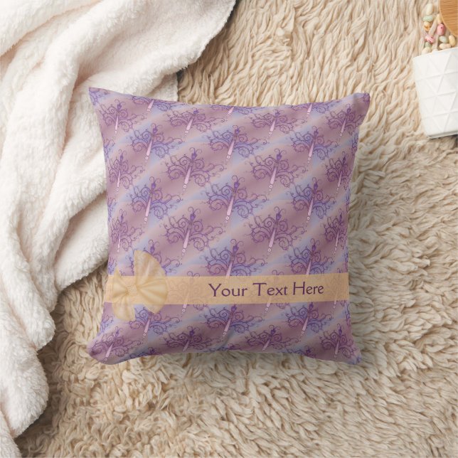 Purple Butterflies Personalised  Cushion (Blanket)