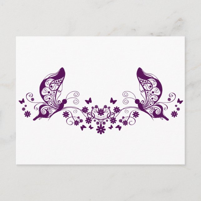 Purple Butterflies Postcard (Front)