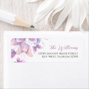 Purple Butterflies Return Address Labels