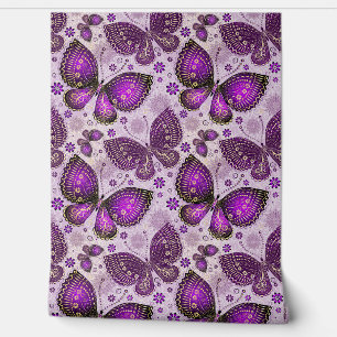 PURPLE BUTTERFLIES seamless Wallpaper