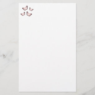 Purple Butterflies stationary Stationery
