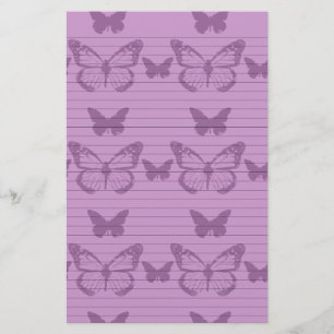 Purple Butterflies Stationery