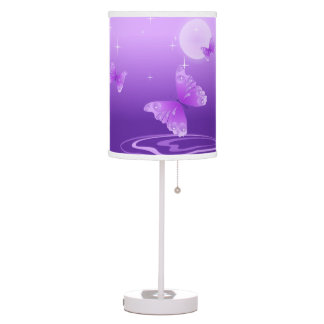 Purple Butterflies Table Lamp