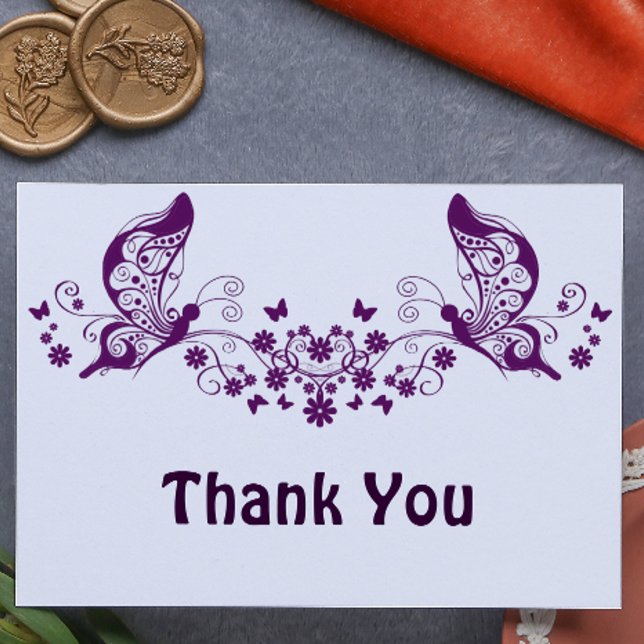 Purple Butterflies Thank You Card (Creator Uploaded)