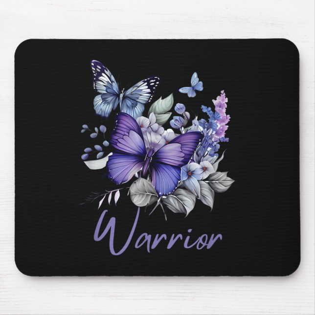 Purple Butterflies Warrior Suicide Prevention Awar Mouse Mat (Front)
