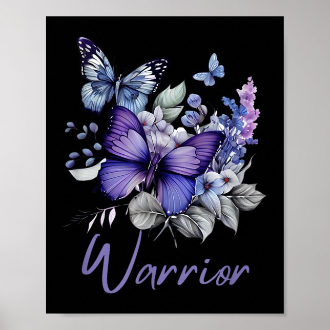 Purple Butterflies Warrior Suicide Prevention Awar Poster (Front)
