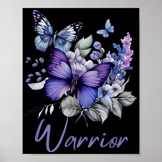 Purple Butterflies Warrior Suicide Prevention Awar Poster (Front)