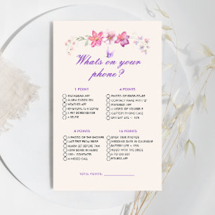 Purple Butterflies What On Your Phone Bridal Game