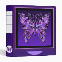 Purple Butterfly 31 3 Ring Binder