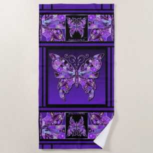 Purple Butterfly 31 Beach Towel