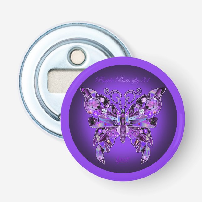 Purple Butterfly 31 Bottle Opener (Front)