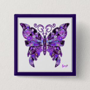 Purple Butterfly 31 Button