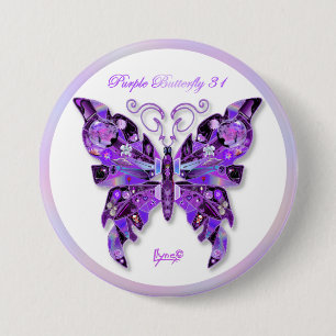 Purple Butterfly 31 Button