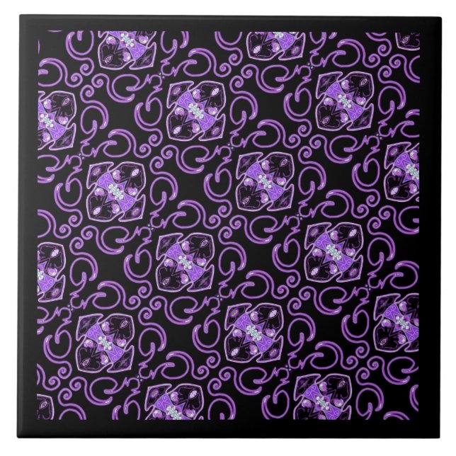 Purple Butterfly 31 Ceramic Tile (Front)