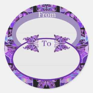 Purple Butterfly 31 classic round sticker