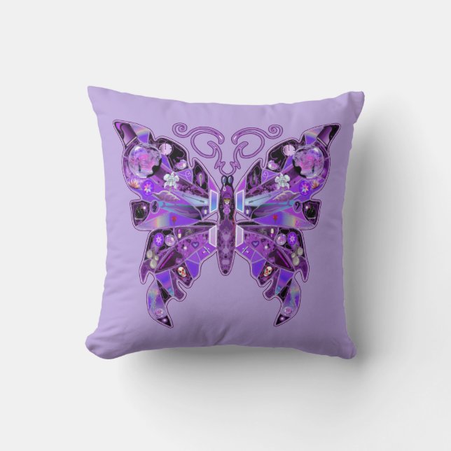 Purple Butterfly 31 Cushion (Front)