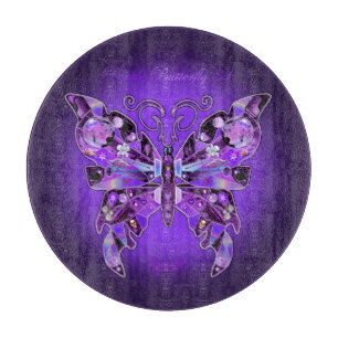 Purple Butterfly 31 Cutting Board