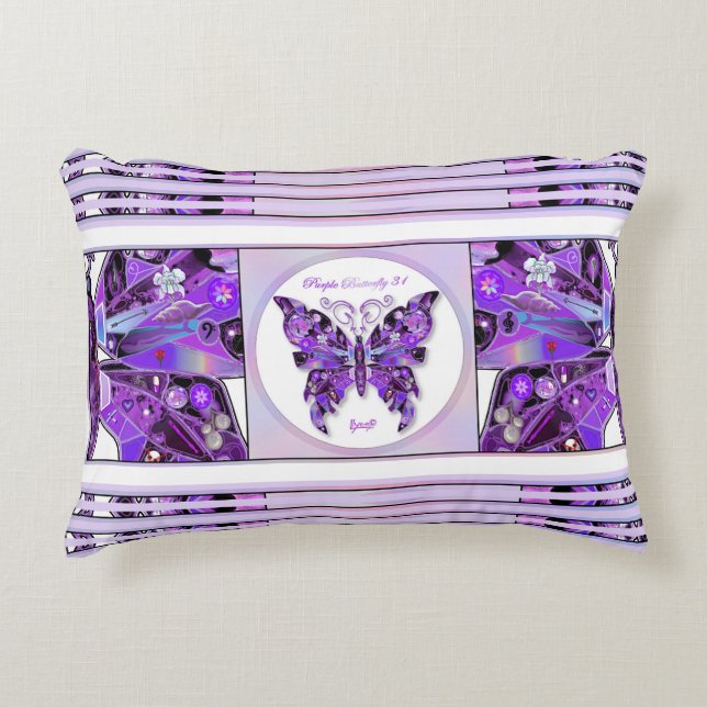 Purple Butterfly 31 Decorative Cushion (Front)